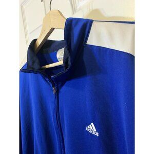 VINTAGE Adidas Full Zip Track Jacket Men’s Sz XL Blue‎ White Hip Hop 90s